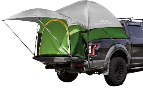 Savvycraft Pickup-LKW-Zelt für kompakte Größe, LKW, 1,8 - 1,8 m Bett, wasserdicht, P3000 mm, 2-Personen-Doppelschicht, LKW-Bett, Campingzelt, erweiterbare Markise, Regenfliege, Aufbewahrungstasche im