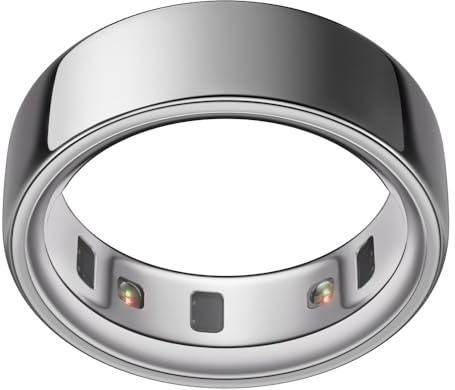 OURA Smart Ring 4 - Silver - Size 5 - | Non-Standard Fit – Measure with a Size Kit |Sleep, Heart Rate and Fitness Tracking Wearable | 8-Day Battery, iOS/Android Compatible