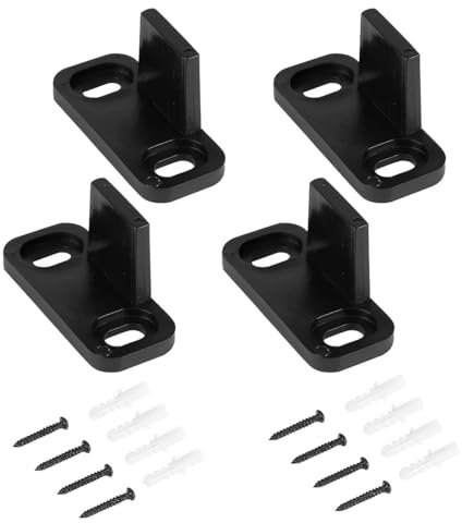 XPEX 4 Pièces Guide de Porte coulissante, Guide de Sol de Porte de Grange, pièces de quincaillerie de Guide inférieur réglable Non Fendu,Guide de Plancher Guide porte coulissante（carré）