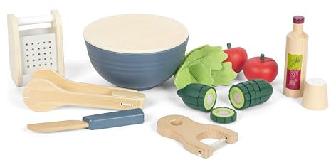 small foot Schneide-Set Salat „Fresh“ aus Holz, Lebensmittel-Spielzeug für Kinderküche, für Kinder ab 3 Jahren, 12612