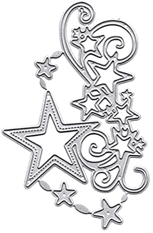 JOERBABU Metall-Stanzschablone mit Weihnachtsschneeflocke, Stern, für Scrapbooking, Alben, Papierkarten, Vorlage, Prägung, Basteln, Dekoration