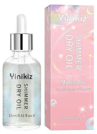 Body Shimmer Oil – Schimmerndes Körperöl | Körperschimmeröl für strahlende Haut | Langanhaltendes Körperschimmeröl | 15 ml Glitzeröl für den Körper zum Aufhellen | Volldeckendes Highlighter-Make-up fü
