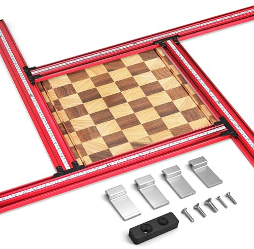 SpeTool Juice Groove Router Jig, Adjustable Woodworking Template for Cutting Boards Up to 25.6 x 25.6 Inches, Aluminum Router Guide with Metric and Imperial Scales