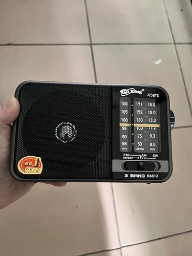 Radio Portatile con Pannello Solare e Batteria 1200mAh, Ricevitore AM/FM/SW con Altoparlante 8W/TWS/USB/TF, Radio Bluetooth Ricaricabile per Camping, Emergenza e Esterno (nero)