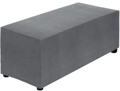 QUARKZMAN Hocker Bezug, Länge:130-160cm / 51-63 Schonbezug Hockerbezug, Strandmon Bezug für Fußhocker, Stretch Bezug Waschbar Abdeckung Überzug Hocker Protector - Dunkelgrau