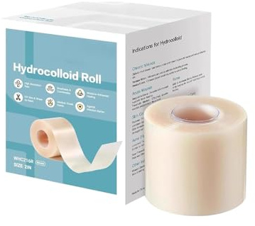 Hydrokolloid Pflaster Roll, Medical Grade, Selbstklebender Wasserfestes Hydrokolloid Wundpflaster Atmungsaktive & Hautfreundlich Wundauflagen, Zuschneidbar (5cm*3.6m)