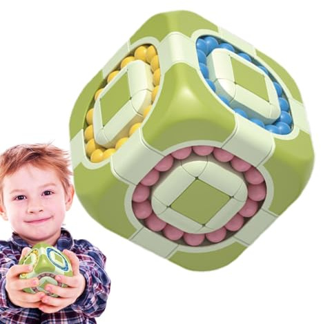 Magic - Magic Fidget Puzzle Cube, fidgett Puzzle Cuboid Toy, Bean Rotating Pussel Cuboid Fidgett Toy Spinner, Pedagogiska pussel dekompressionsleksaker för pojkar, tråd