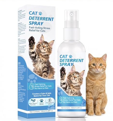 Cat Repellent Spray – Natural Cat Deterrent & Anti Scratch Cat Spray – Safe Cat Repellent Spray Indoor & Outdoor – Effective Cat Spray Deterrent for Furniture, Garden & Yard – Easy Use Cat Deterrent