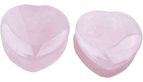 Hoisy Set de 2 Dilataciones, 25mm Expansor de Oreja, Piedra con Corazón, Piedra, Dilataciones Orejas Plug Rosa