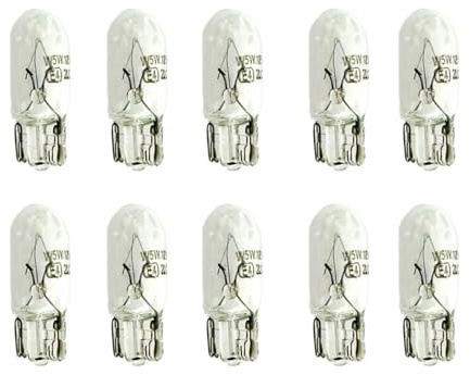 10 delar 12V halogenlampa, ersättningslampor för bilar och motorcyklar (T10 W3W 12V 3W)