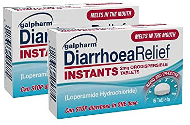 GALPHARM Diarrhoea Relief Instant Melts 2mg Loperamide Orodispersible Tablets 6's X 2