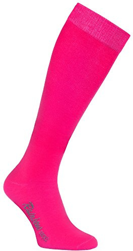 Rainbow Socks – dam herr färgglada bomull knästrumpor, 1 x rosa, 42-43 EU