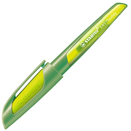 STABILO - Schulfüller mit Standard-Feder M - EASYbuddy in limette/grün - Schreibfarbe blau (löschbar) - Einzelstift - inklusive Patrone