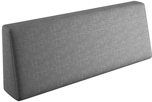 sunnypillow Palettenkissen mit abnehmbarem Bezug Kaltschaum Palettenauflage Palettenpolster Palettensofa Sitzkissen Rückenlehne Indoor Outdoor Rückenkissen 120x40x20/10cm Grau