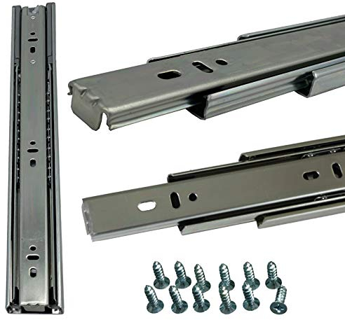 BRESKO 1 Paar (2 Stk.) Schubladenschienen 30-70 cm Vollauszug mit und ohne SoftClose Kugelführung (50cm ohne SoftClose)