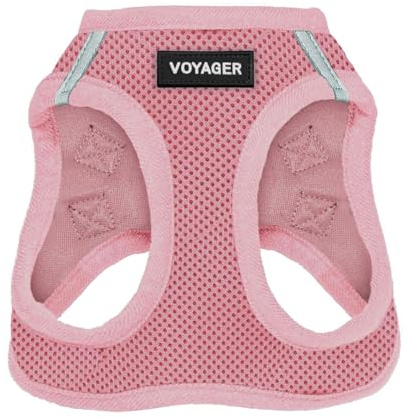 Best Pet Supplies Voyager Step-in Air hundsele – alla vädernät, reflekterande, dragsele för små, medelstora hundar, katter – säker med krok och ögla, spänne, dubbla D-ringar – rosa, S