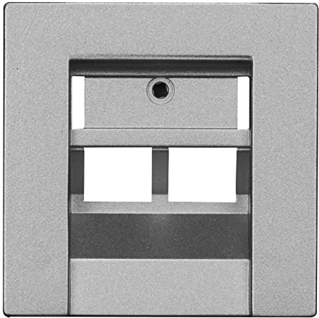 OPUS® 55 Abdeckung für ISDN/DATEN-Anschlussdosen 2-fach Farbe alu - silber - seidenglanz