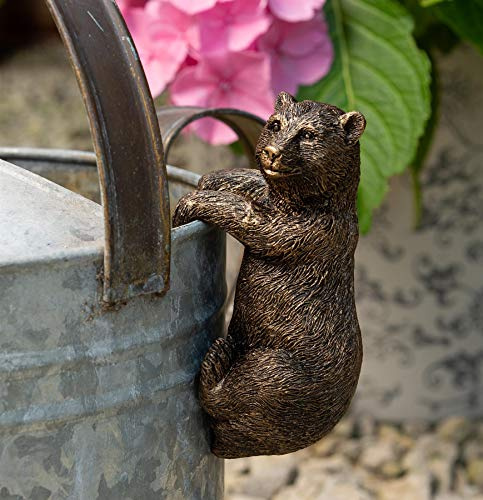Pot Buddies Handmade Brown Bear Figure Plant Pot Hanger - Decorative Hanging Garden Ornament - Flower Planter Figurine