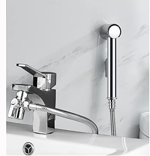 MILIWAN Doccetta per Bidet e Lavandino Kit Include 1 Doccetta per Lavandino, 1 Deviatore per Rubinetto e 1 Tubo Doccia da 1,5m, Perfetto per Igiene Personale Doccia Bagno WC