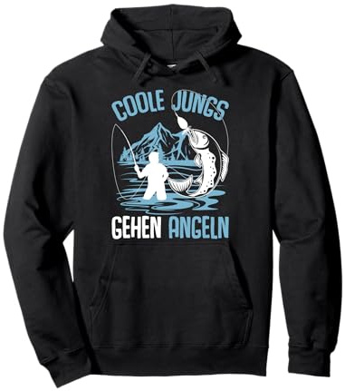 Coole Jungs gehen Angeln Angler Fischer Junge Kinder Angel Pullover Hoodie