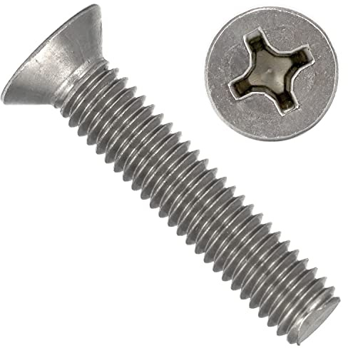 OPIOL QUALITY® Senkkopfschrauben mit Kreuzschlitz H DIN 965 M2,5x8 mm aus Edelstahl A2 V2A (25 Stück) Phillips Senkkopf Senkschrauben Vollgewinde Gewindeschrauben