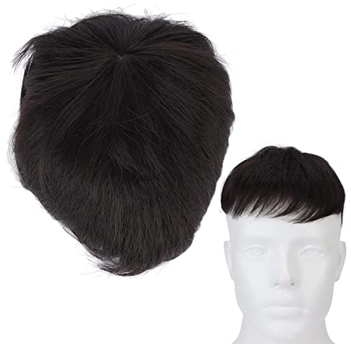 mumisuto Parrucca Corta Da Uomo, Parrucca Da Uomo Sintetica Maschile Sintetica A Onde Naturali A Strati Corti Con Frangia, Topper Per Capelli Per La Perdita Dell'Attaccatura Dei Capelli Per Gli Uomini