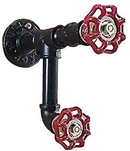 LANMOU Industrial Eisen Rohr Wandhaken, Vintage Steampunk Garderobenhaken Wandmontage für Zuhause Dekoration Badezimmer Handtuchhaken für Toilette Duschwand