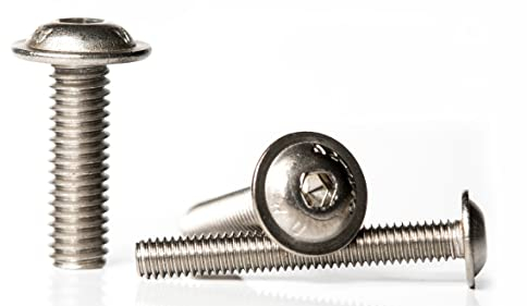 A2 Edelstahl Flansch Halbrundschrauben Bolzen Innensechskant mit Kragen (20 Stück) (M4 x 16 mm)