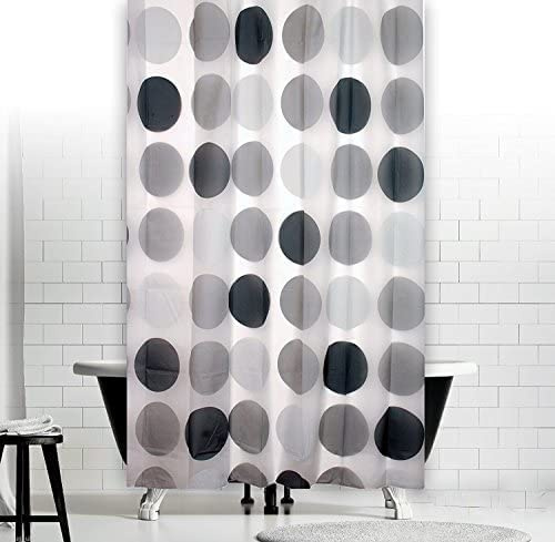 probath PEVA Duschvorhang Retro Grau 120x220 cm inkl. Duschvorhangringe - Überlänge!