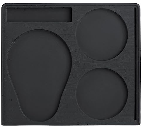 Normcore Silikon Tampermatte, Anti-Rutsch Silikonmatte, Kaffee Tamper Matte Anti-Rutsch, Espresso Tamperstation Barista zubehör für Siebträger, Tamper Ablage, Schwarz