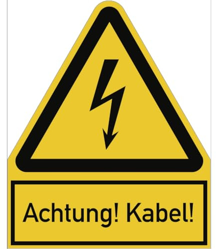 Dreifke® Schild Achtung! Kabel!, Kombischild, Kunststoff, 200x244 mm