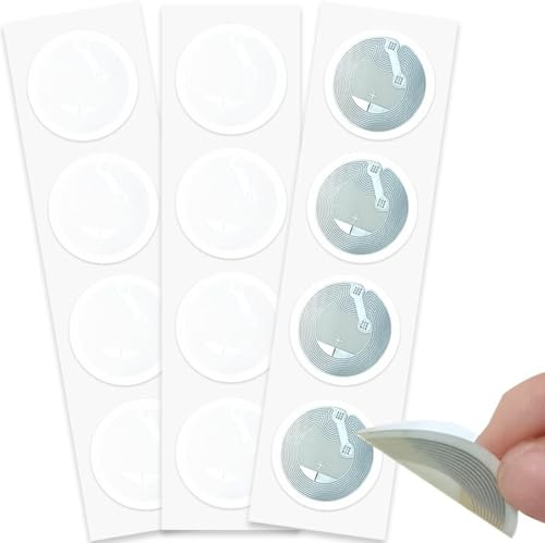 Pack of 50 NFC Tags, Basicon NFC Tag Stickers Compatible with Apple iPhone iOS Shortcuts App/Homekit & Android Apps, Compatible with TagMo and Amiibo, NFC-Enabled Mobile Phones and Devices