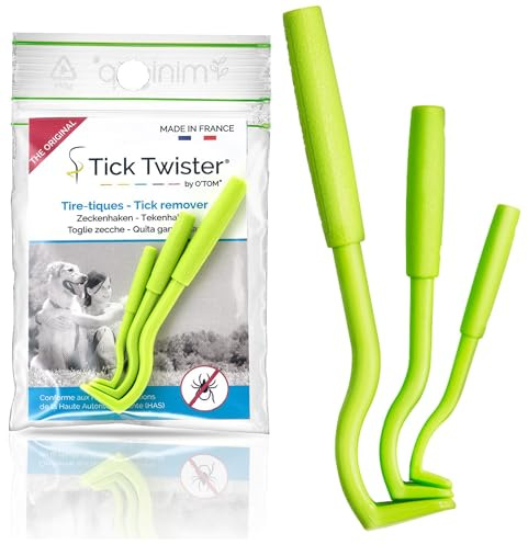 Tick Twister O'Tom - Strumenti per rimuovere le zecche per cani, gatti e esseri umani, 3 pezzi, sicuro e indolore, per la rimozione di zecche piccole, medie e grandi, prodotto in Francia da O'Tom (2)