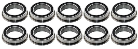 Flanschlager 10x15x4 mm - F6700 2RS gummigedichtet 10 Stück - rcbay | Chromstahl Kugellager mit Flansch für 10mm Welle