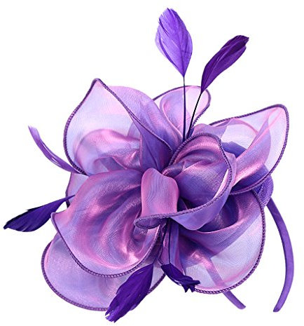 Amagogo Damen Blumen Fascinator Hut in Flieder für besondere Anlässe