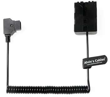 Alvin's Cables D-Tap to NP-FM500H Dummy Battery Power Cable for ARRI WCU-4 Hand Unit Coiled Cable Compatible with Sony DSLR A500 A550 A560 A580 A700 A850 A900 Alpha SLT A58 A65 A65V A77 Cameras