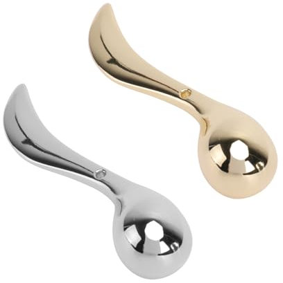 Healeved 2pezzi Mini Cucchiaio Cosmetico in Lega Per Massaggio Viso e Applicazione Crema Occhi Design Curvo Ergonomico Utile Per Viaggi e Trattamenti Facial Spa