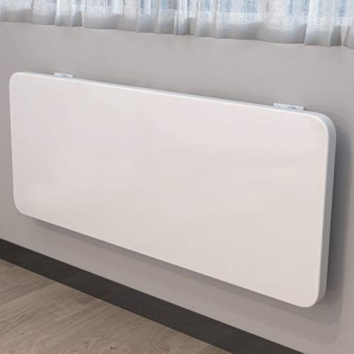 Schwebender klappbarer Klapptisch für Büro, Zuhause, Küche, Esszimmer, Schreibtisch, Holz, Arbeitszimmer, Schreibtisch, Laptop-Schreibtisch mit weißer Oberfläche (110 x 30 cm)