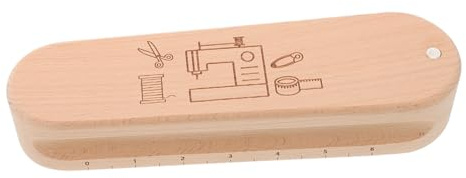 Ciieeo Wooden Quilting Clapper Seam Flattening Tool with Measuring Scale, Medium Hardwood Sewing Accessory for Quilters and Sewing Enthusiasts, Ironing Press Equipment for Fabric Seam