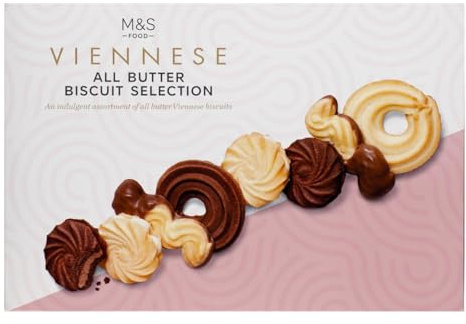 M&S Viennese All Butter Biscuit Selection, Milk Chocolate and Plain Varieties, 450g