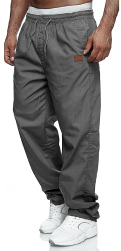 Herr arbetsbyxor lastbyxor lätt elastisk midja träningsoverall byxor joggingbyxor för män M-4XL, Grå, XL