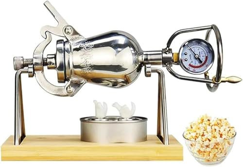 Popcorn Machine Hand popcornmaschineHigh Pressure Popcorn Machine, Manual Popcorn Machine 304 Stainless Steel Cereal Amplifier Retro Nostalgia Popcorn Machine with Handle(260ml) (100ml)