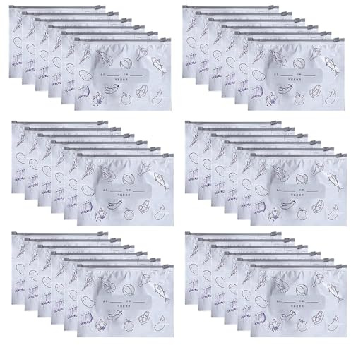 Lot de 30 sacs de congélation réutilisables pour la cuisine | Conteneurs en aluminium pour sandwichs, viande, pain, salade, légumes, collations | Sacs respectueux de l'environnement