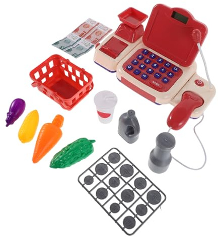 HOODANCOS Spielzeugkasse Für Kleinkinder Mit Mini-Scanner Und Spielgeldwagen Pädagogisches Supermarkt-erlebnis Zum Rollenspiel Lernen Für Jungen Und Mädchen Ab Jahren