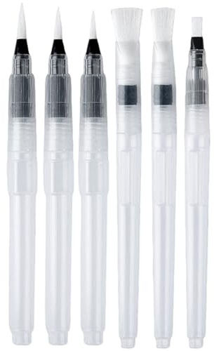Aquarell-Pinselstifte-Set, nachfüllbar, auslaufsicher, Aquarellmalerei und Beschriftung, Wasserstifte, nachfüllbarer Reservoir-Stift mit feiner, mittelgroßer Spitze, flacher Pinselkopf für