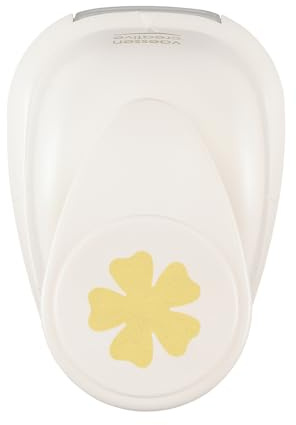 Vaessen Creative Craft Punch - Petal - 1 x 1 - Paper Punch for Crafting, Card Making and Scrapbooking, White-Gold