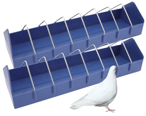 Didiseaon 2pcs Pigeon Feeder Food Box Bird Feeding Trough for Small Birds Parrots Budgie Cockatiel PP Material Anti-dirty Easy to Install and Clean