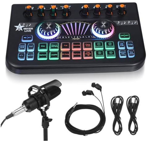 Kit Mixeur Audio X3-bm700 X3 Noir en Métal et Plastique | Technologie de Mixage, Faible Latence, Branchement Direct, pour Podcast et Karaoké