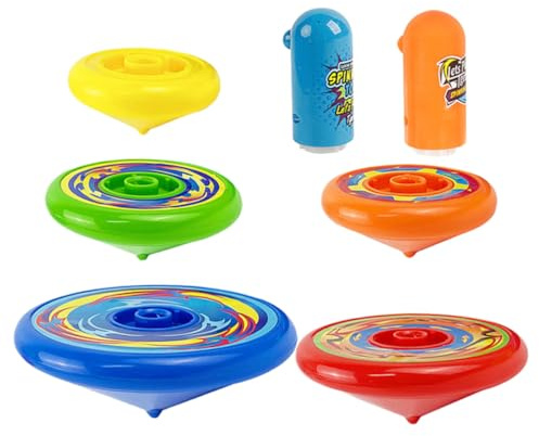 Toupie Jouet Empilable en Plastique pour Garçon et Filles, Jeu Rotatif | Entraînement Main Œil, Design Empilable, Arène de Combat Colorée, Format Facile à Transporter Couleur Aléatoire
