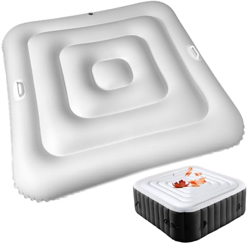Couverture de Spa Gonflable carrée en PVC de 55 Pouces avec poignée et Valve Rapide et Facile résistante aux Feuilles